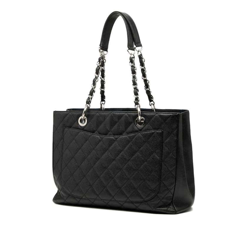 Chanel Caviar Grand Shopping Tote Black Leather Good condition - Back View