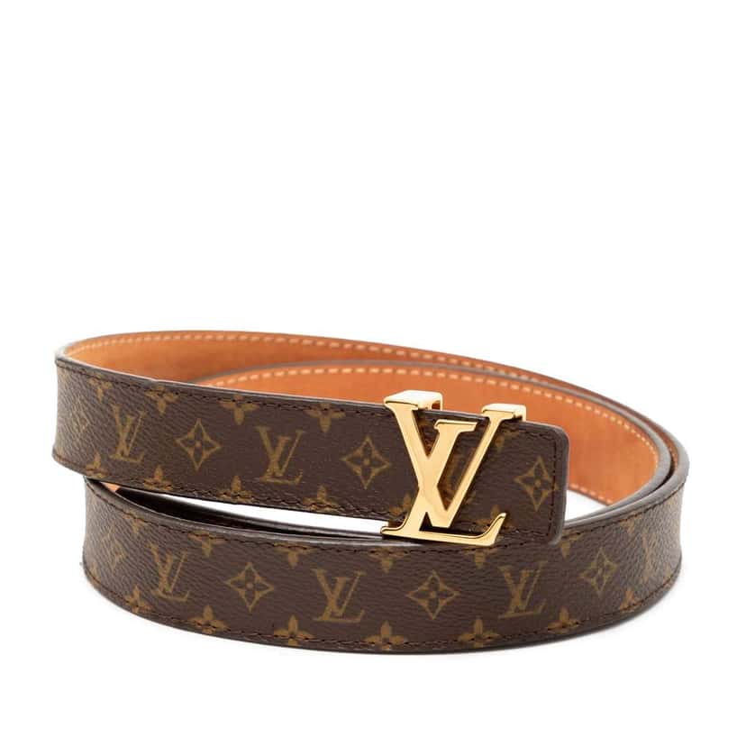 Louis Vuitton Monogram LV Initiales Belt Brown Good condition - Back View