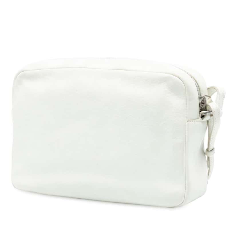 Saint Laurent Small Lambskin Monogram Lou Camera Bag White Leather Good condition - Back View