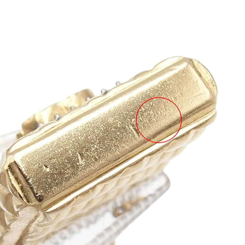 Chanel Gold Plated Crystal and Faux Pearl CC Perfume Bottle Pendant Necklace Gold Metal Good condition - Model View