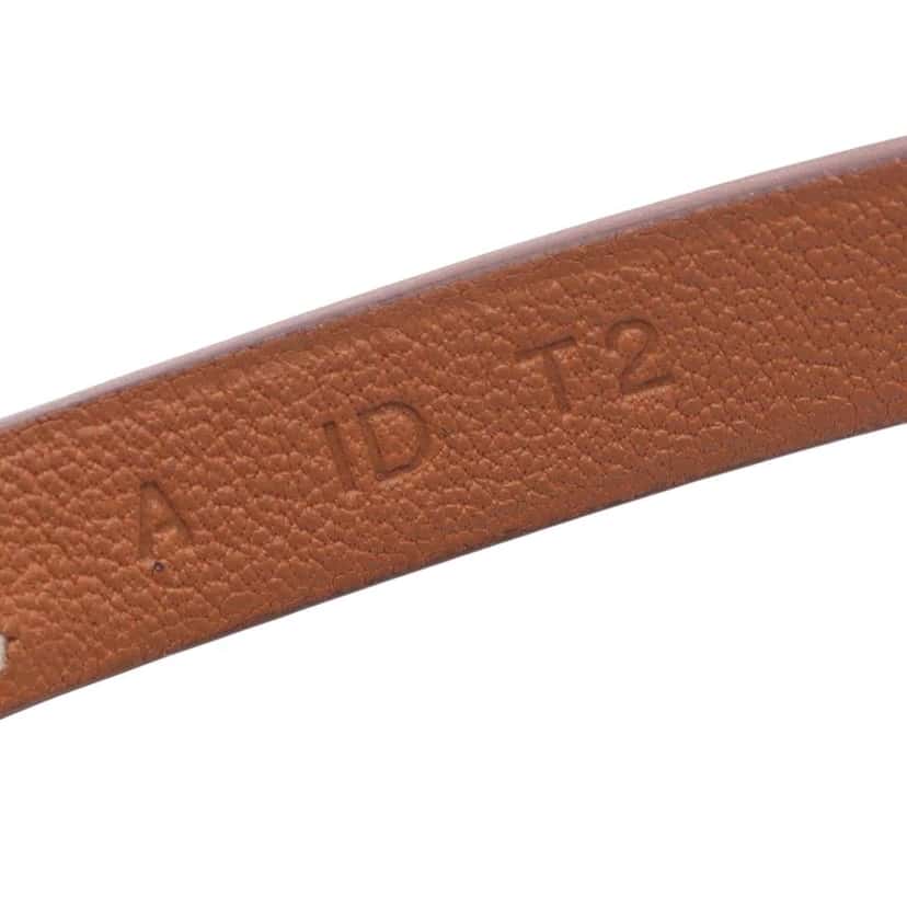 Hermès Swift Gold Plated Etrier Double Tour Bracelet Brown Leather Good condition - Model View