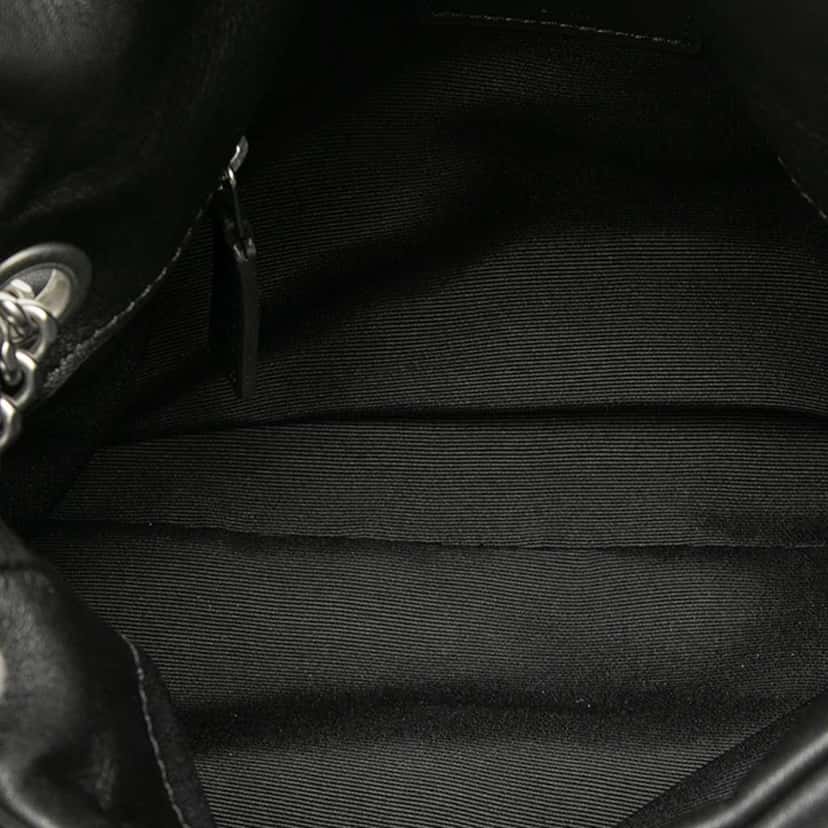 Saint Laurent Small Lambskin Loulou Puffer Shoulder Bag Black Leather Good condition - Model View