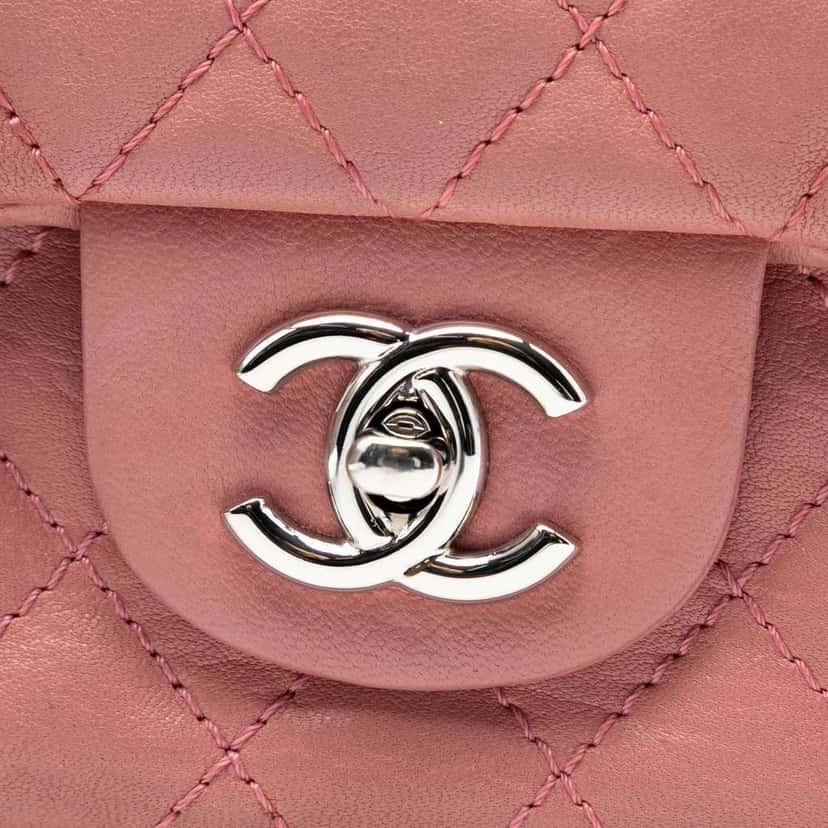 Chanel Classic Lambskin East West Bijoux Chain Single Flap Pink Leather Good condition - Box View