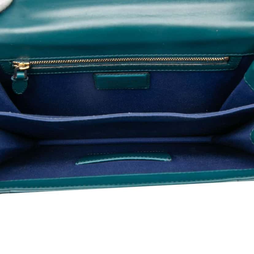 Bvlgari Small Calfskin Serpenti Forever Top Handle Bag Green Leather Good condition - Model View