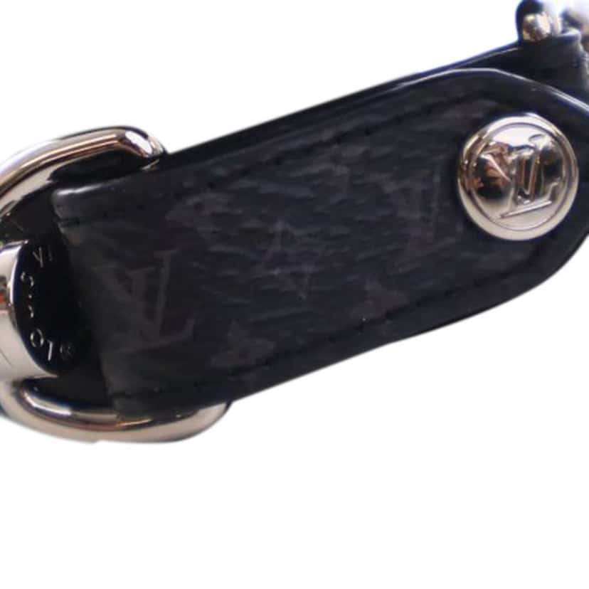 Louis Vuitton Silver Plated Monogram Eclipse Bracelet M Silver Metal Good condition - Model View