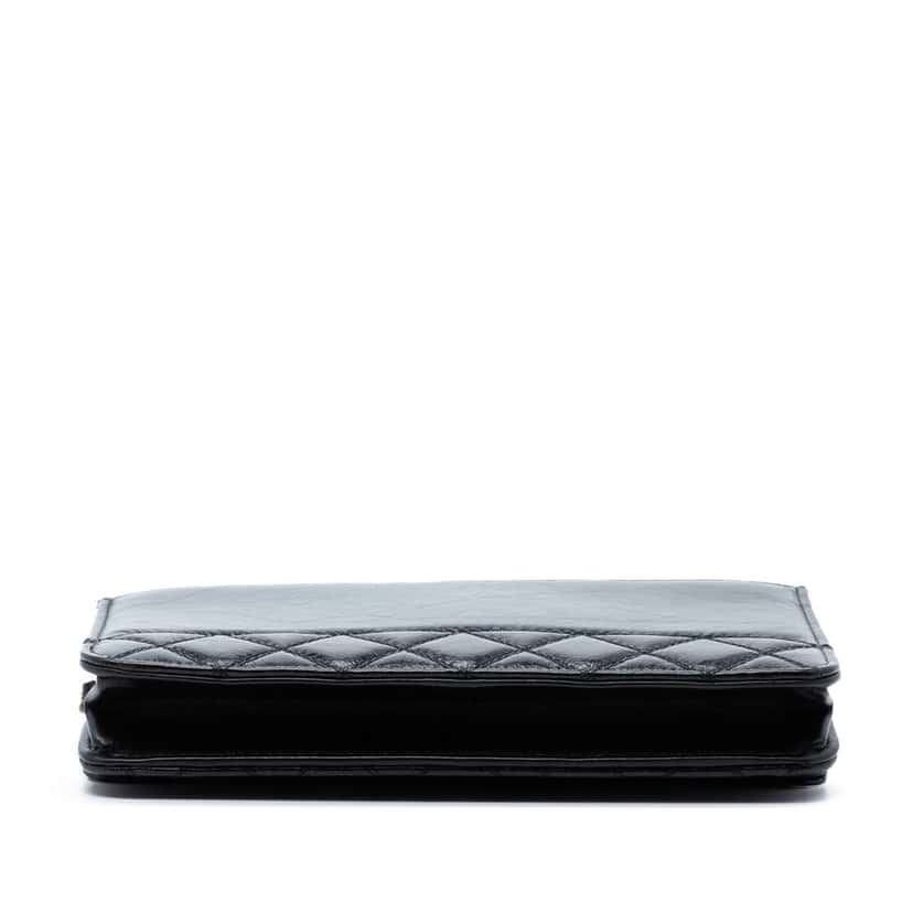 Chanel CC Shiny Aged Calfskin Wallet On Chain Black Leather Very good condition - Inside View