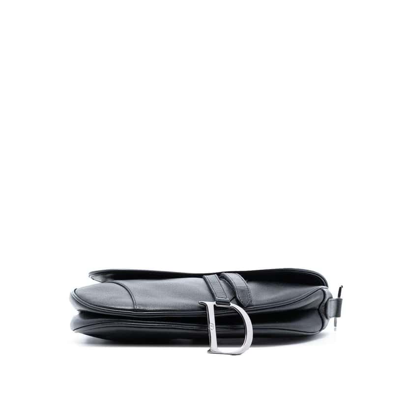 Dior Shiny Goatskin Saddle Bag Black Leather Good condition - Inside View