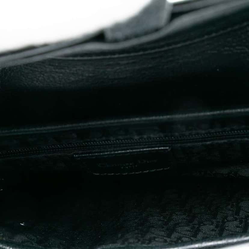 Dior Shiny Goatskin Saddle Bag Black Leather Good condition - Model View