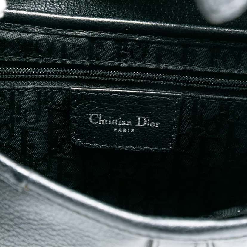Dior Shiny Goatskin Saddle Bag Black Leather Good condition - Box View