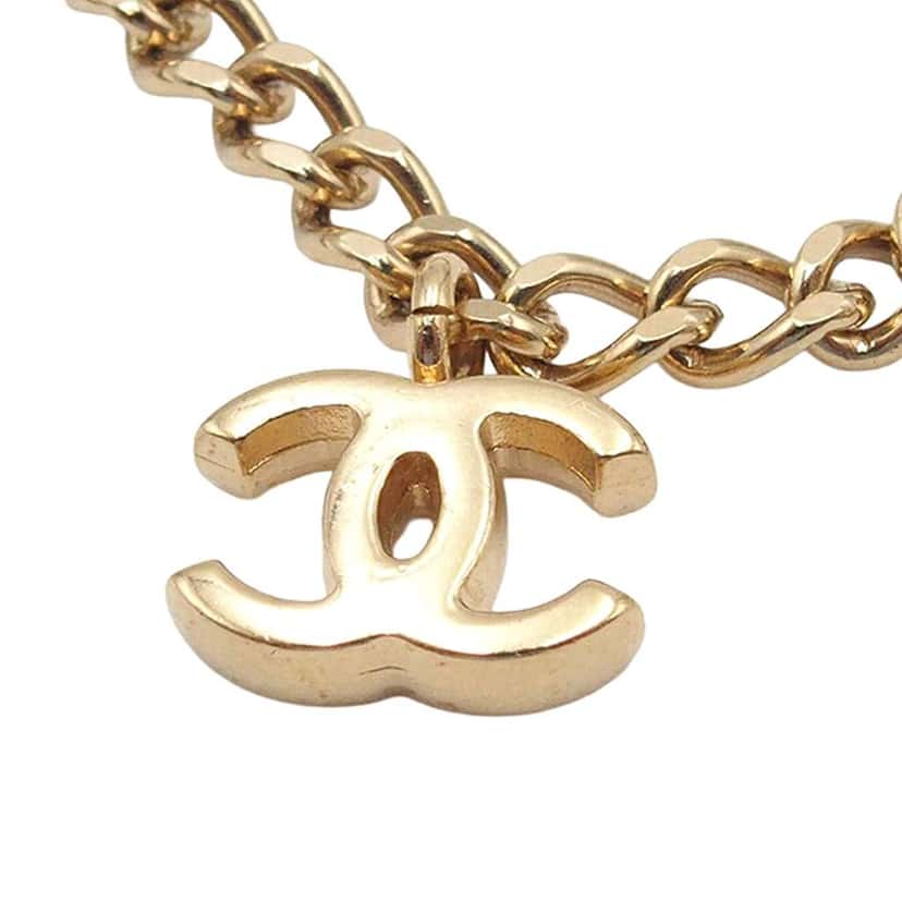 Chanel CC Gold Plated No 5 Perfume Bottle Charm Bracelet Gold Metal Good condition - Inside View