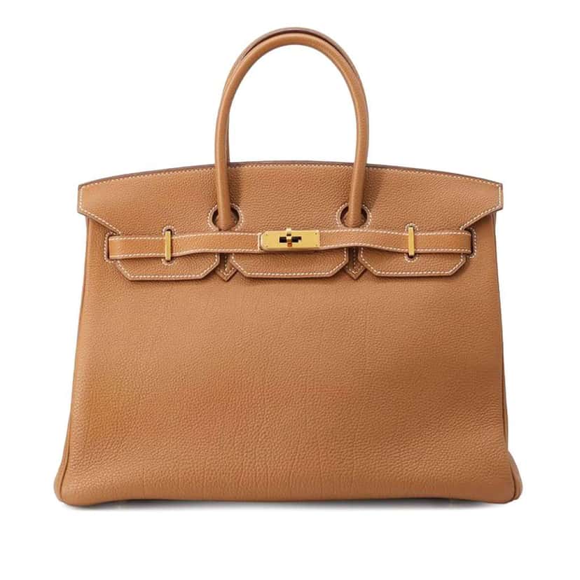 Hermès Togo Birkin Retourne 35 Brown Leather Good condition - Front View