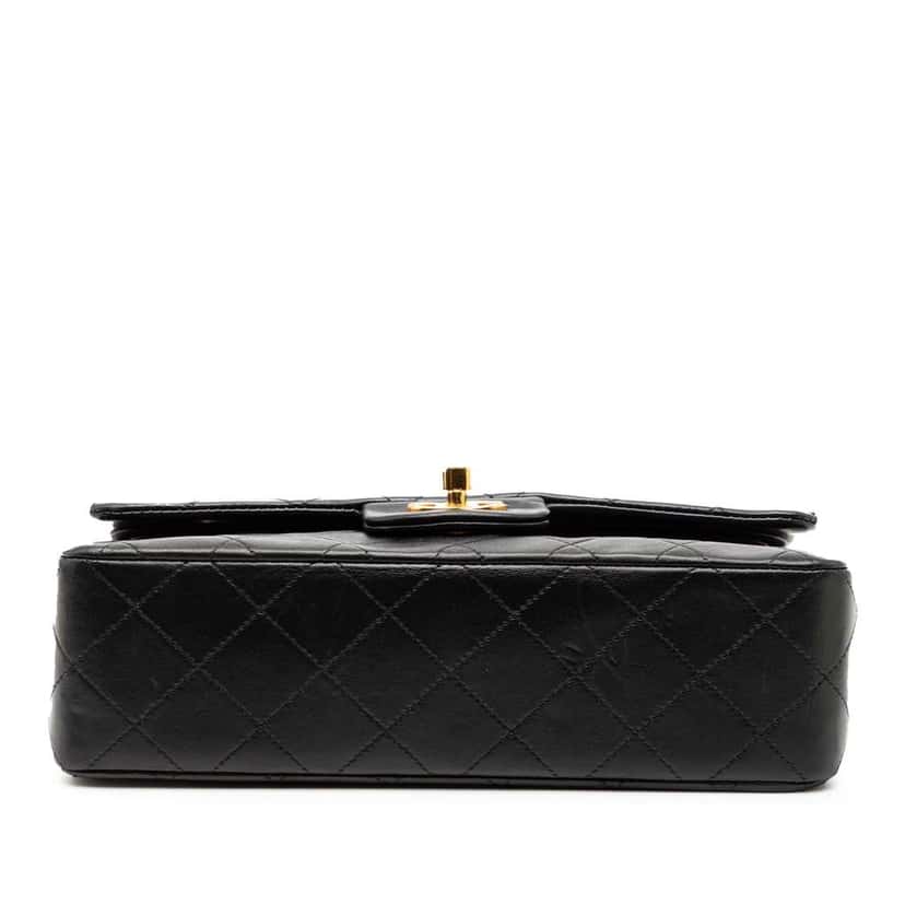 Chanel Small Classic Lambskin Double Flap Black Leather Good condition - Inside View