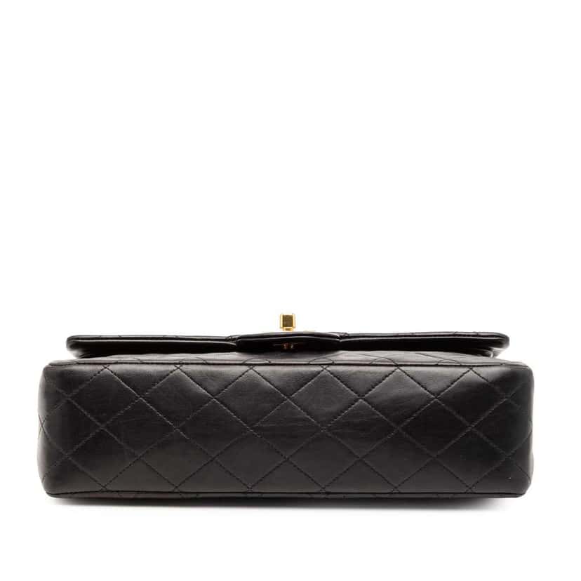 Chanel Medium Classic Lambskin Double Flap Black Leather Good condition - Inside View
