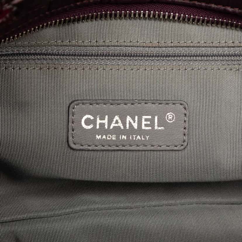 Chanel Paris Byzance Nylon Tweed On Stitch Shoulder Bag Purple Good condition - Box View
