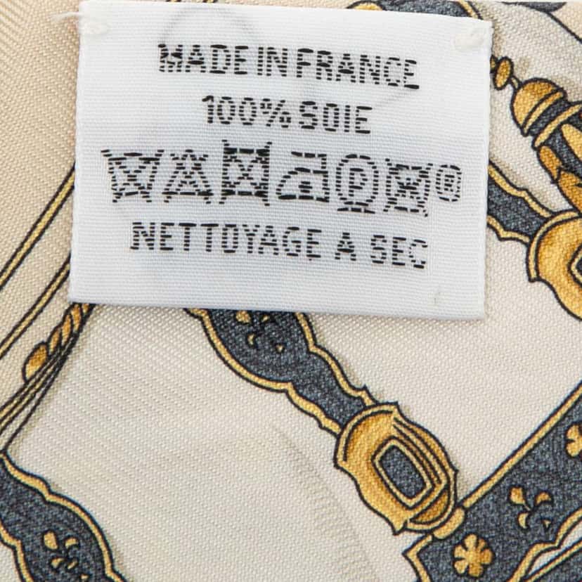 Hermès Grand Apparat Silk Twilly Scarf Brown Silk Good condition - Inside View