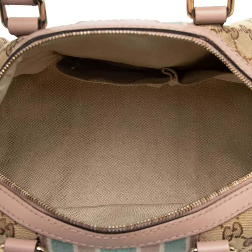 Gucci Medium GG Canvas Web Joy Boston Bag Brown Canvas Good condition - Model View
