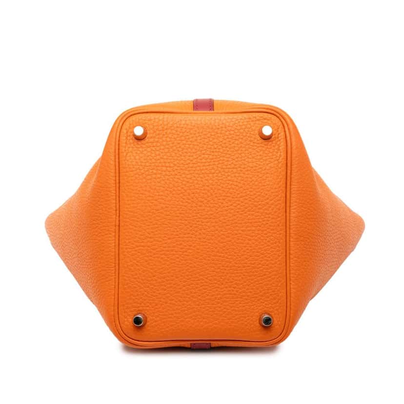 Hermès Bicolor Clemence and Swift Picotin Lock 18 Orange Leather Good condition - Inside View