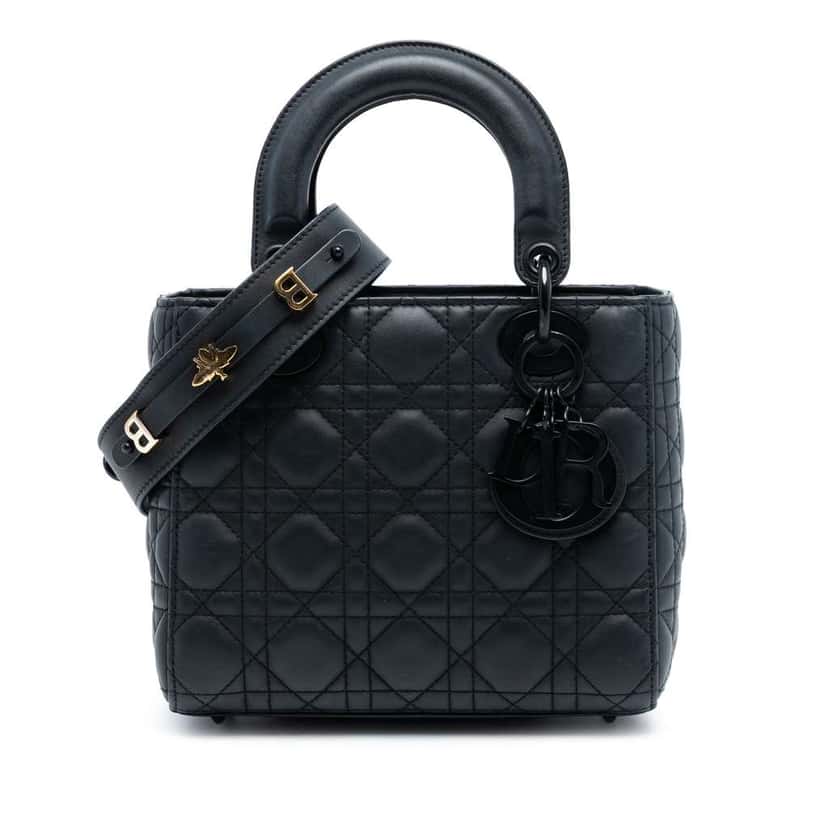 Dior Small Ultra Matte Calfskin Cannage My ABCDior Lady Dior Black Leather Very good condition - Front View