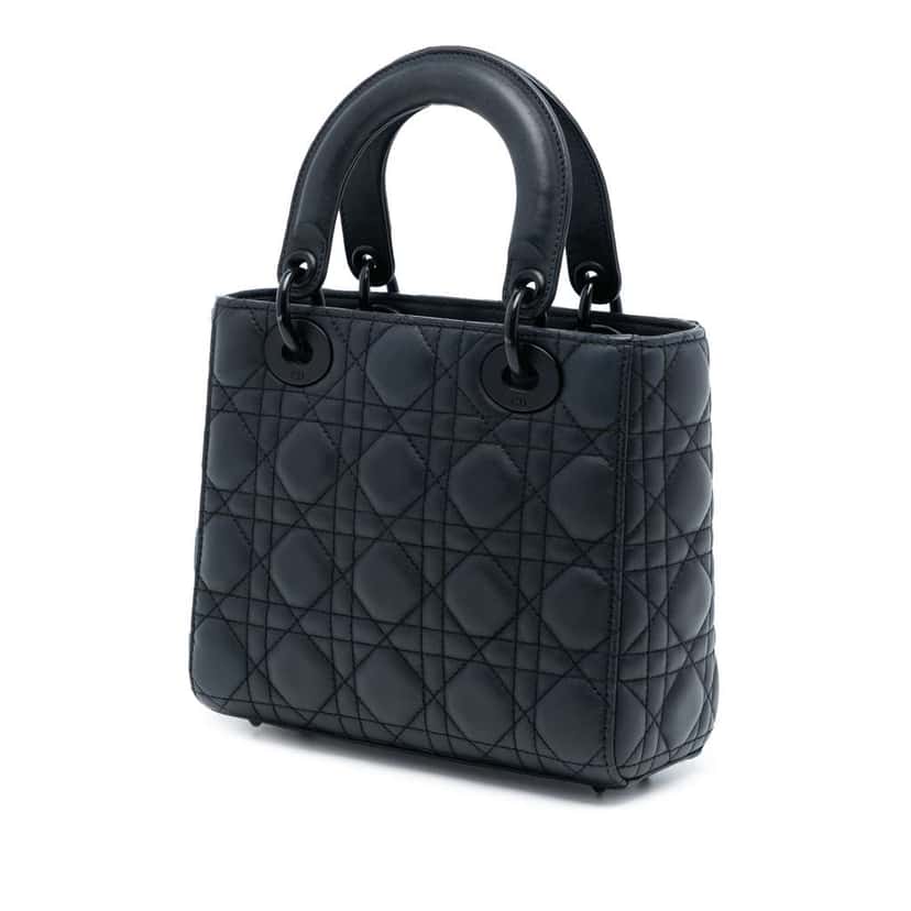 Dior Small Ultra Matte Calfskin Cannage My ABCDior Lady Dior Black Leather Very good condition - Back View