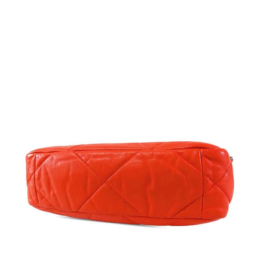 Chanel Medium Lambskin 19 Flap Orange Leather Good condition - Inside View