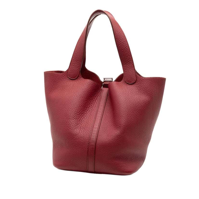 Hermès Clemence Picotin Lock 22 Red Leather Good condition - Back View