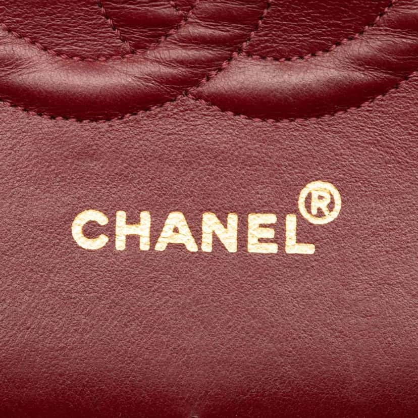 Chanel Medium Classic Lambskin Double Flap Blue Leather Good condition - Box View