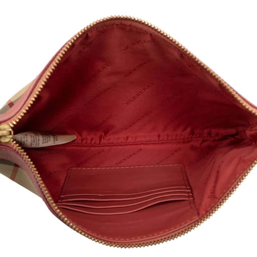 Burberry Haymarket Check Canvas Peyton Crossbody Brown Canvas Good condition - Model View