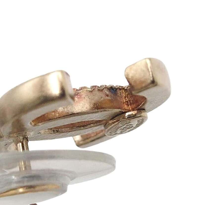 Chanel Gold Plated Crystal CC Push Back Earrings Gold Metal Good condition - Inside View