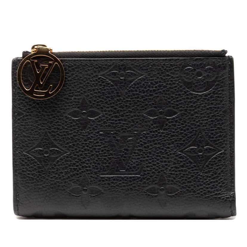 Louis Vuitton Monogram Empreinte Lisa Compact Wallet Black Leather Good condition - Front View