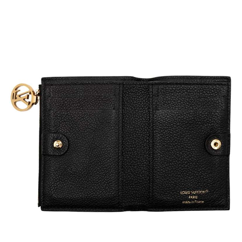 Louis Vuitton Monogram Empreinte Lisa Compact Wallet Black Leather Good condition - Model View