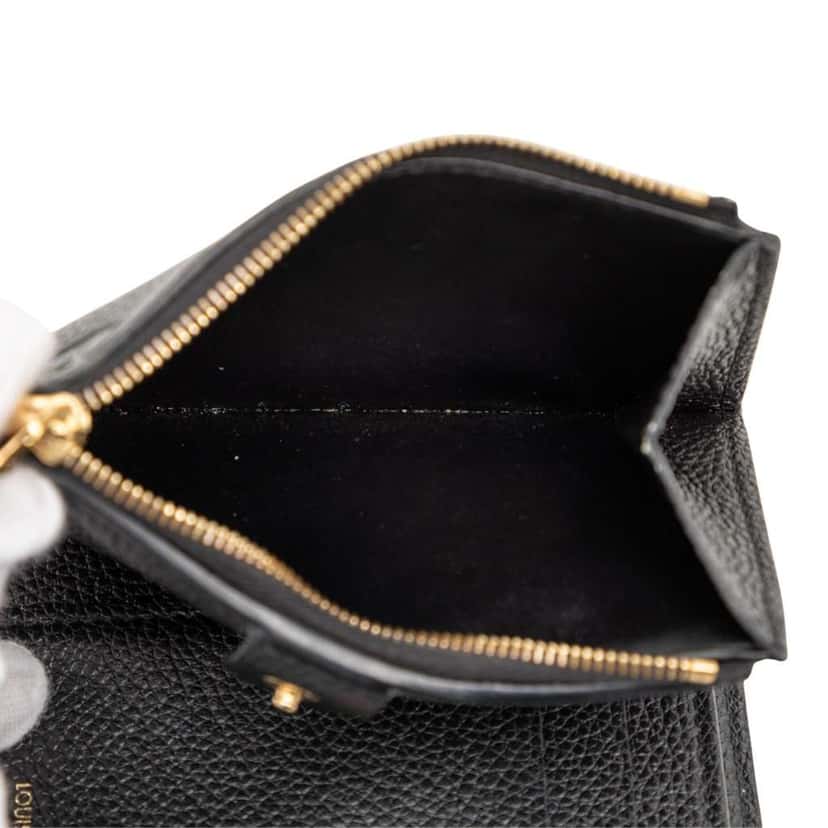 Louis Vuitton Monogram Empreinte Lisa Compact Wallet Black Leather Good condition - Box View