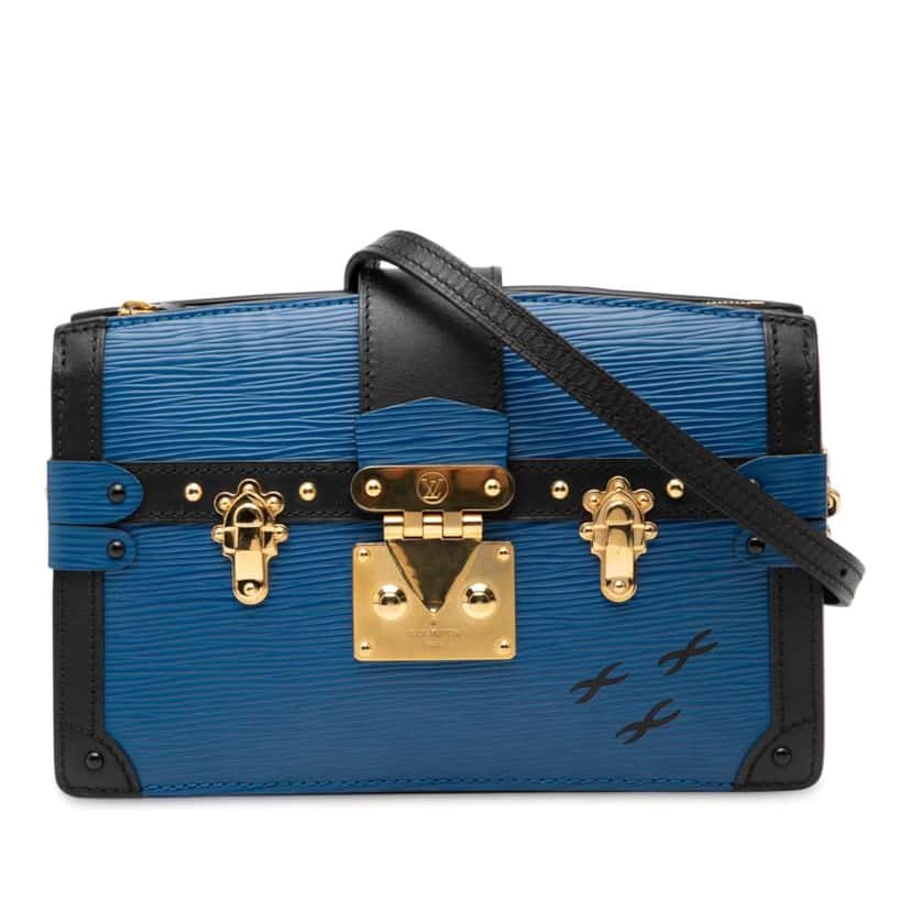 Louis Vuitton Epi Trunk Clutch Blue Leather Good condition - Front View