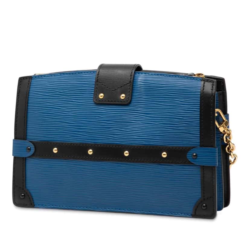 Louis Vuitton Epi Trunk Clutch Blue Leather Good condition - Back View
