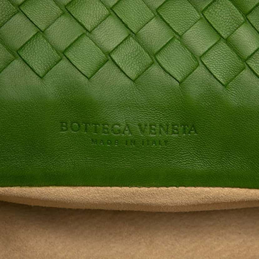 Bottega Veneta Nappa Intrecciato Marquise Flower Tote Green Leather Very good condition - Box View