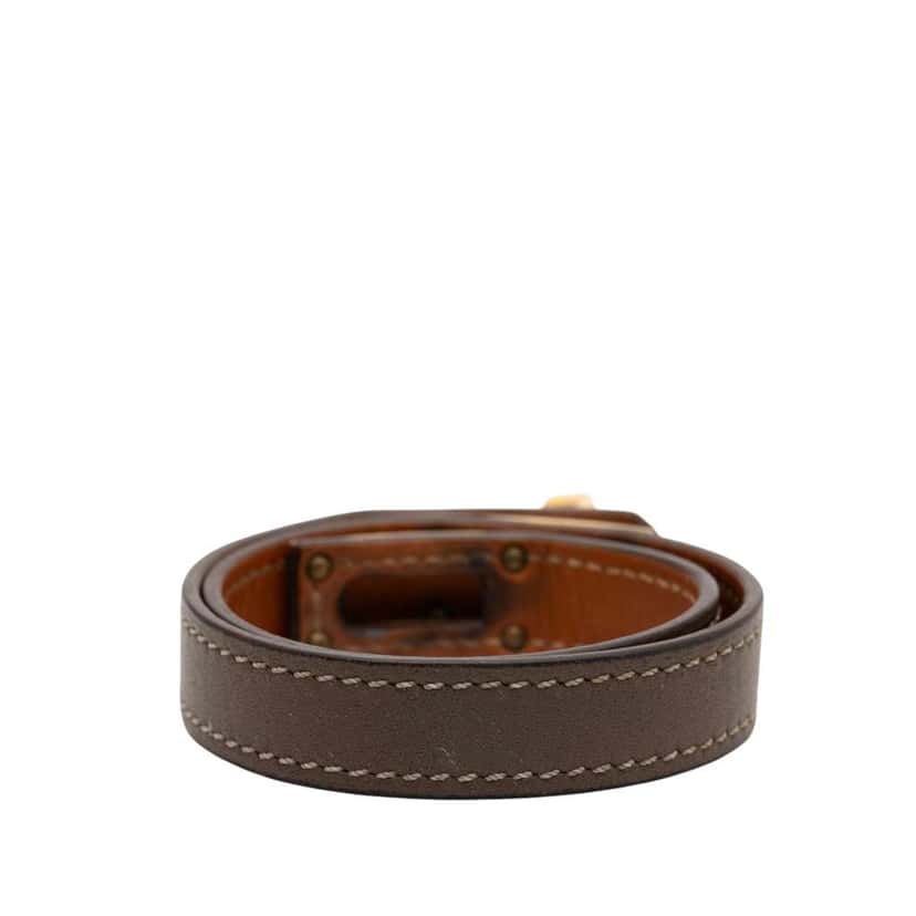 Hermès Leather Kelly Double Tour Bracelet Brown Leather Good condition - Inside View