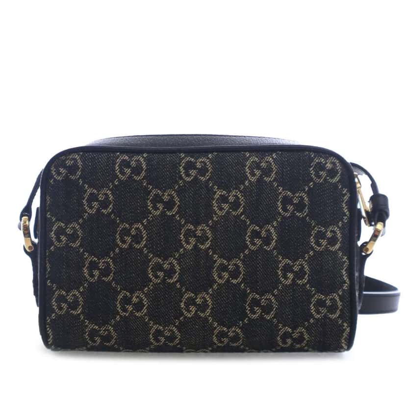 Gucci Mini GG Denim Ophidia Crossbody Black Denim Good condition - Back View