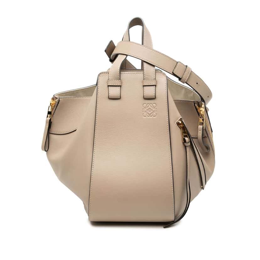 Loewe Small Leather Hammock Satchel Brown Leather Good condition - Front View