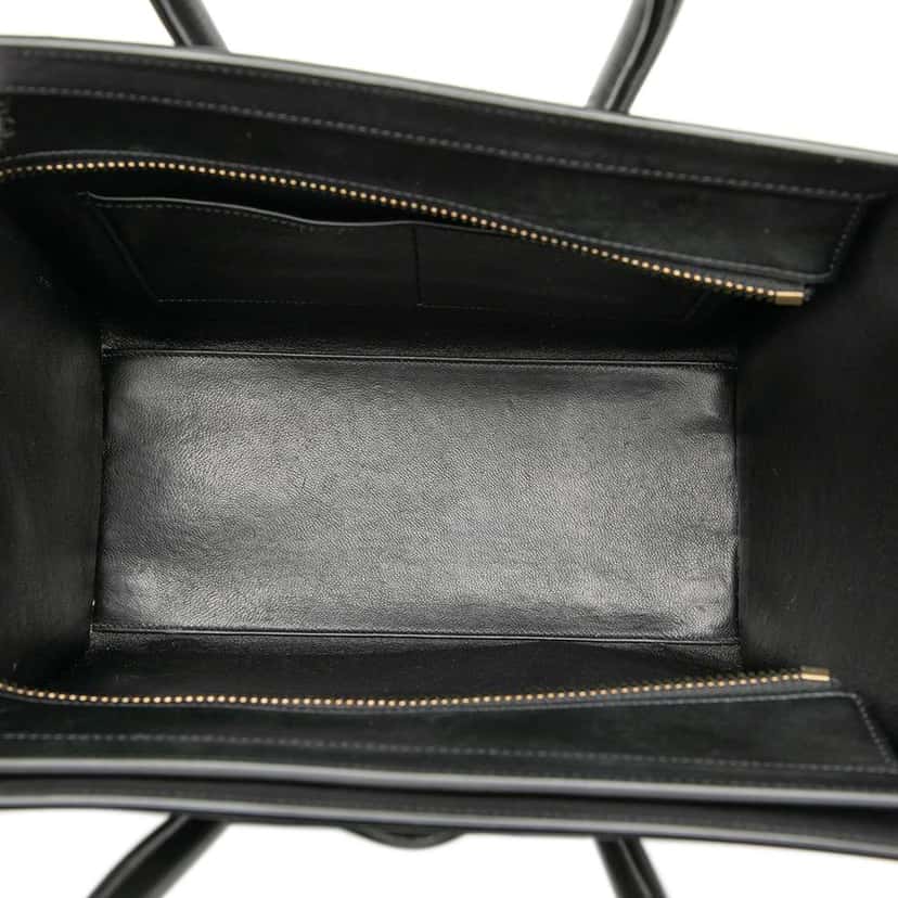 Celine Micro Tricolor Nubuck and Drummed Calfskin Luggage Tote Blue Leather Good condition - Model View