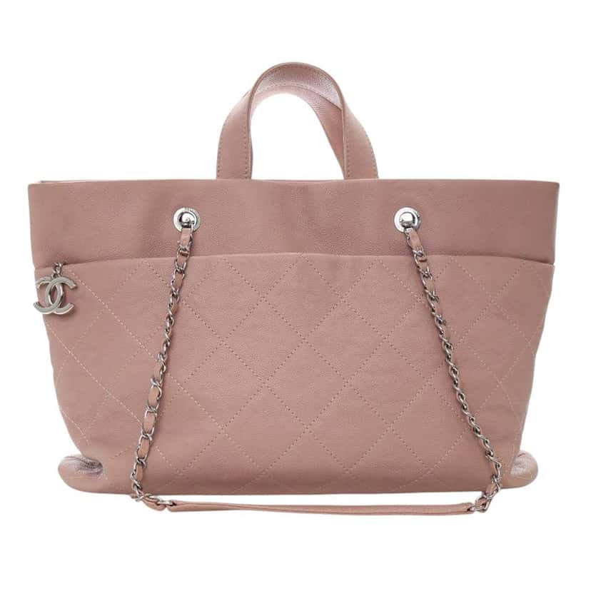 Chanel Quilted Caviar Shopping Tote Brown Leather Good condition - Inside View