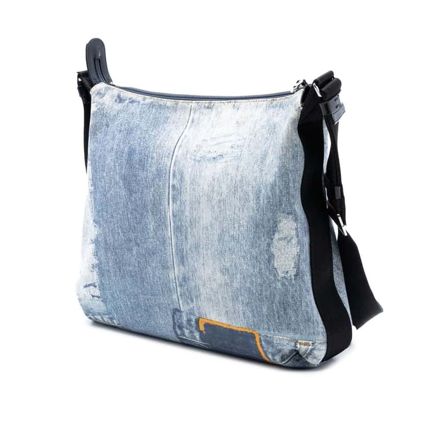 Dior Printed Denim Speedway Crossbody Blue Denim Very good condition - Back View