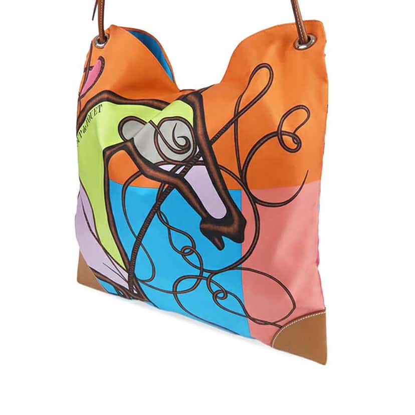 Hermès Silk and Barenia Coup de Fouet Silky City 38 Orange Silk Good condition - Back View