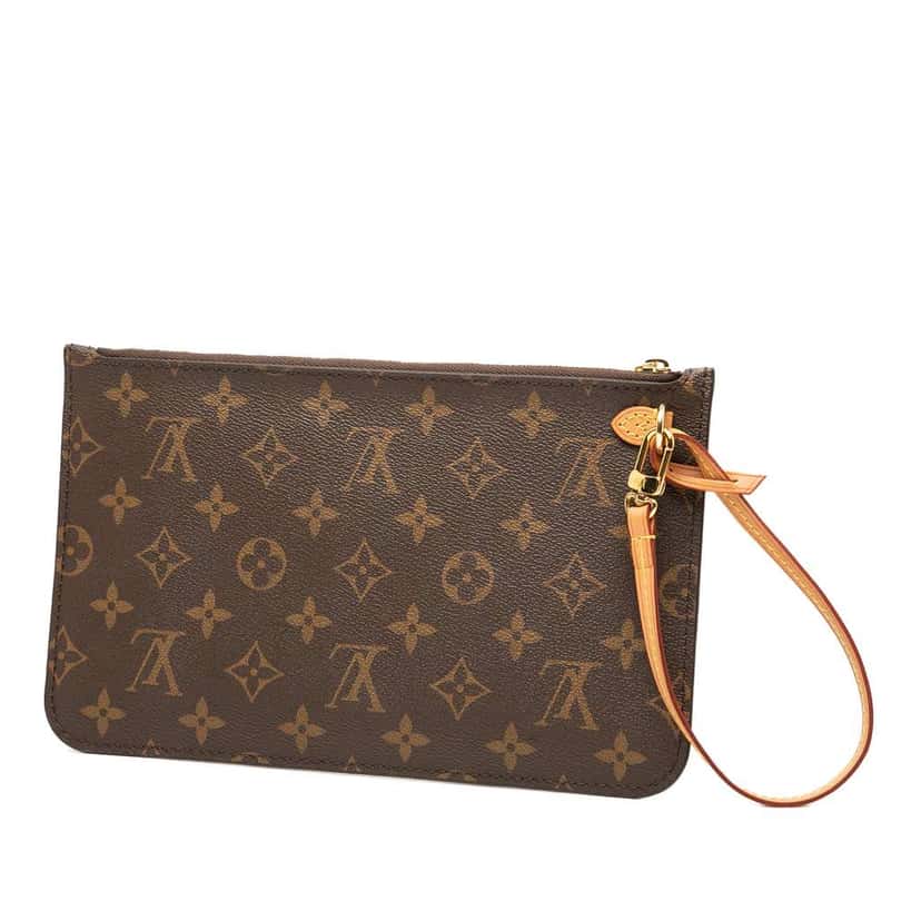 Louis Vuitton Monogram Neverfull Pouch Brown Good condition - Back View