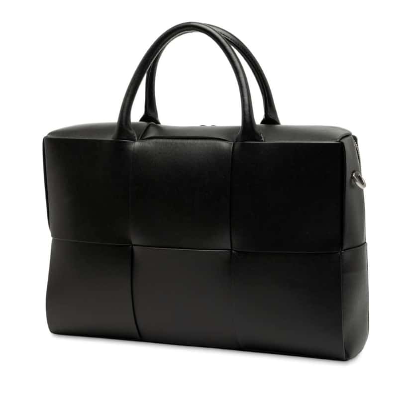 Bottega Veneta Calfskin Maxi Intrecciato Arco Briefcase Black Leather Good condition - Back View