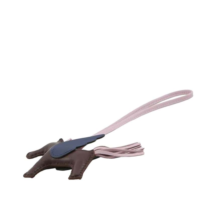 Hermès Milo Lambskin and Swift Grigri Rodeo Pegase Bag Charm PM Brown Leather Good condition - Inside View