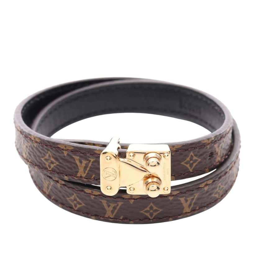 Louis Vuitton Monogram S Lock Double Tour Bracelet 17 Brown Very good condition - Front View