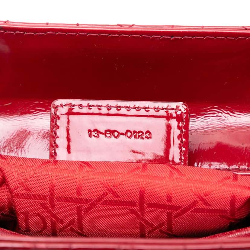 Dior Medium Patent Cannage Lady Dior Red Leather Good condition - Box View