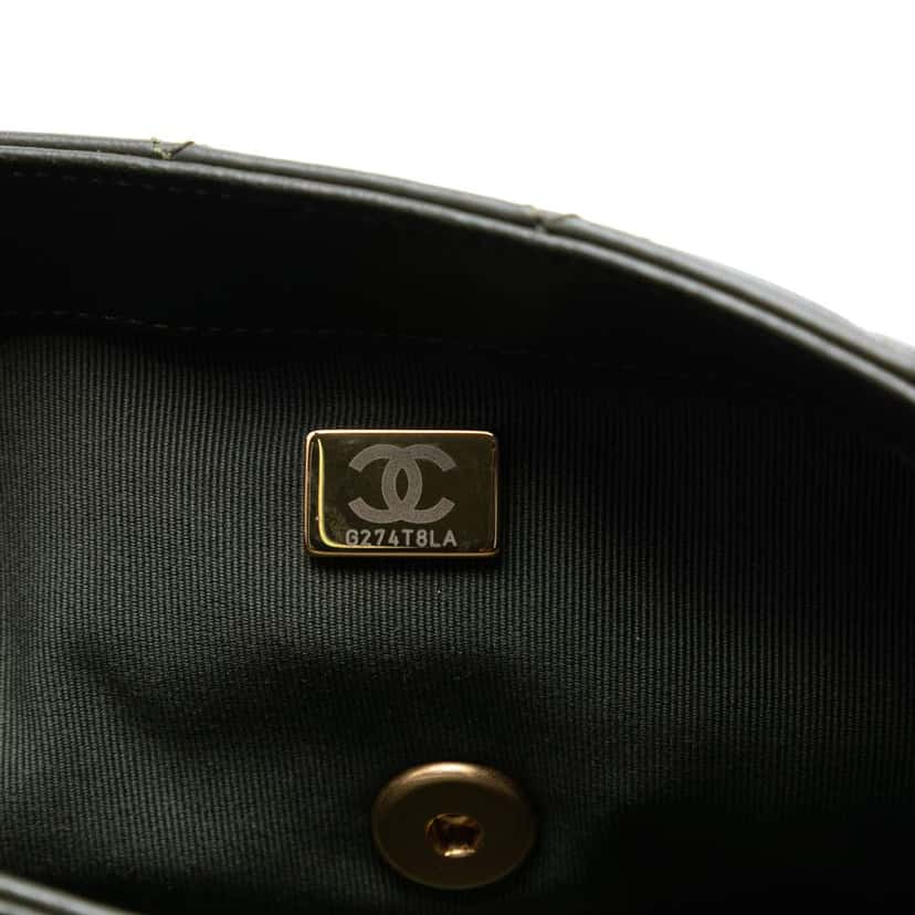 Chanel Small Quilted Lambskin Pillow Crush Flap Green Leather Good condition - Box View