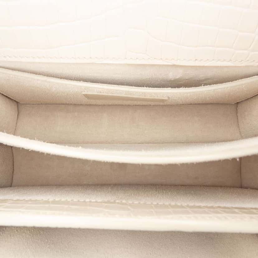 Saint Laurent Medium Croc Embossed Monogram Sunset Bag Brown Leather Good condition - Model View