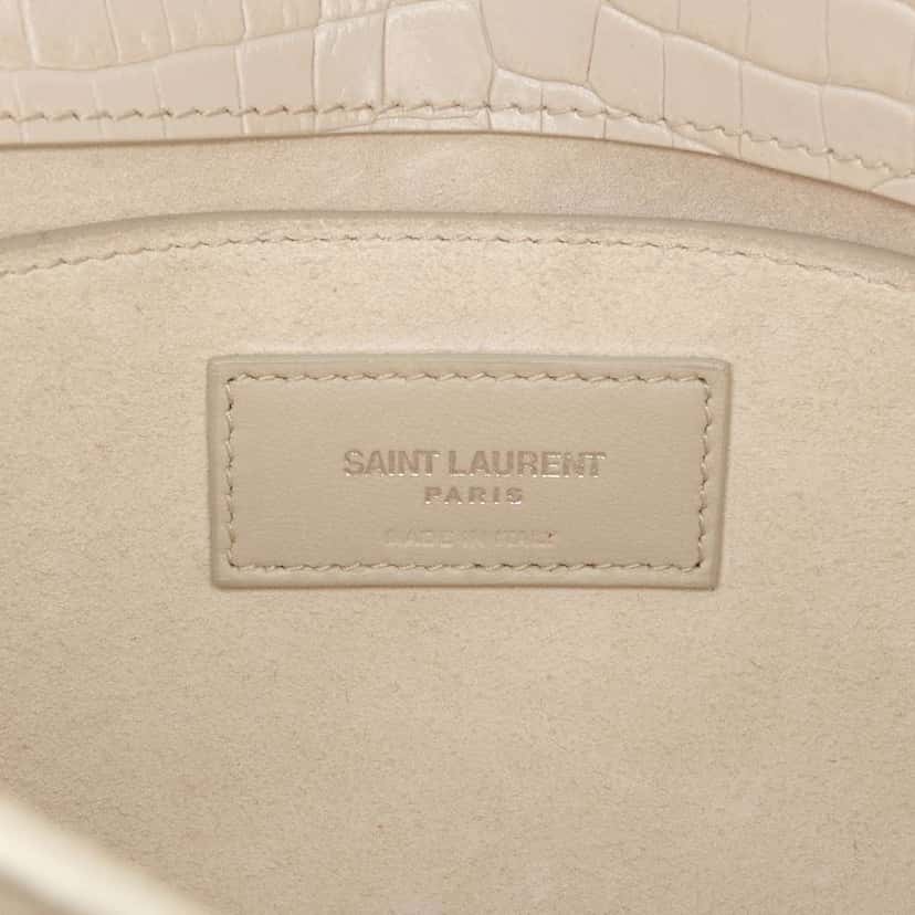 Saint Laurent Medium Croc Embossed Monogram Sunset Bag Brown Leather Good condition - Box View