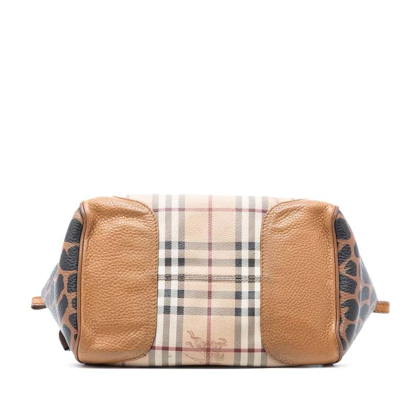 Burberry Small Haymarket Check Coated Canvas Animal Print Blaze Satchel Brown Canvas Good condition - Inside View